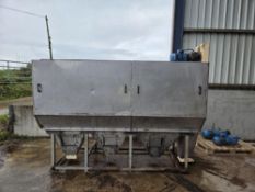 Stainless Steel Rotary Sieve, on support frame with gearmotor drive. Rotating drum approx. 1m