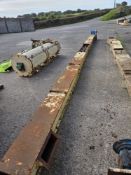 Chain and Flight Conveyor, approx. 8.5m long, with 200mm wide flights and gearbox only (no motor).