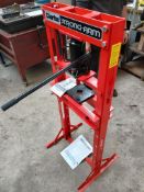 Clarke Strongarm TSA10EP 10 Ton Press, Serial No: 7614025, c/w V Rails for Cylindrical Objects (