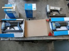 2 BEA 97-16407 Pneumatic Staplers, BEA 125 Pneumatic Pinner & 2 Boxes of Staples Please read the