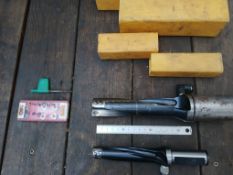 2 Bullet Tipped Drills, 25mm & 35mm c/w Centre Feed Coolant, One with 8 TCT Tips & Flag Key Please