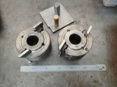 2 Wadkin 123 x 60 x 40mm bore Serrated Back Cutter Blocks c/w Setting Stand Please read the