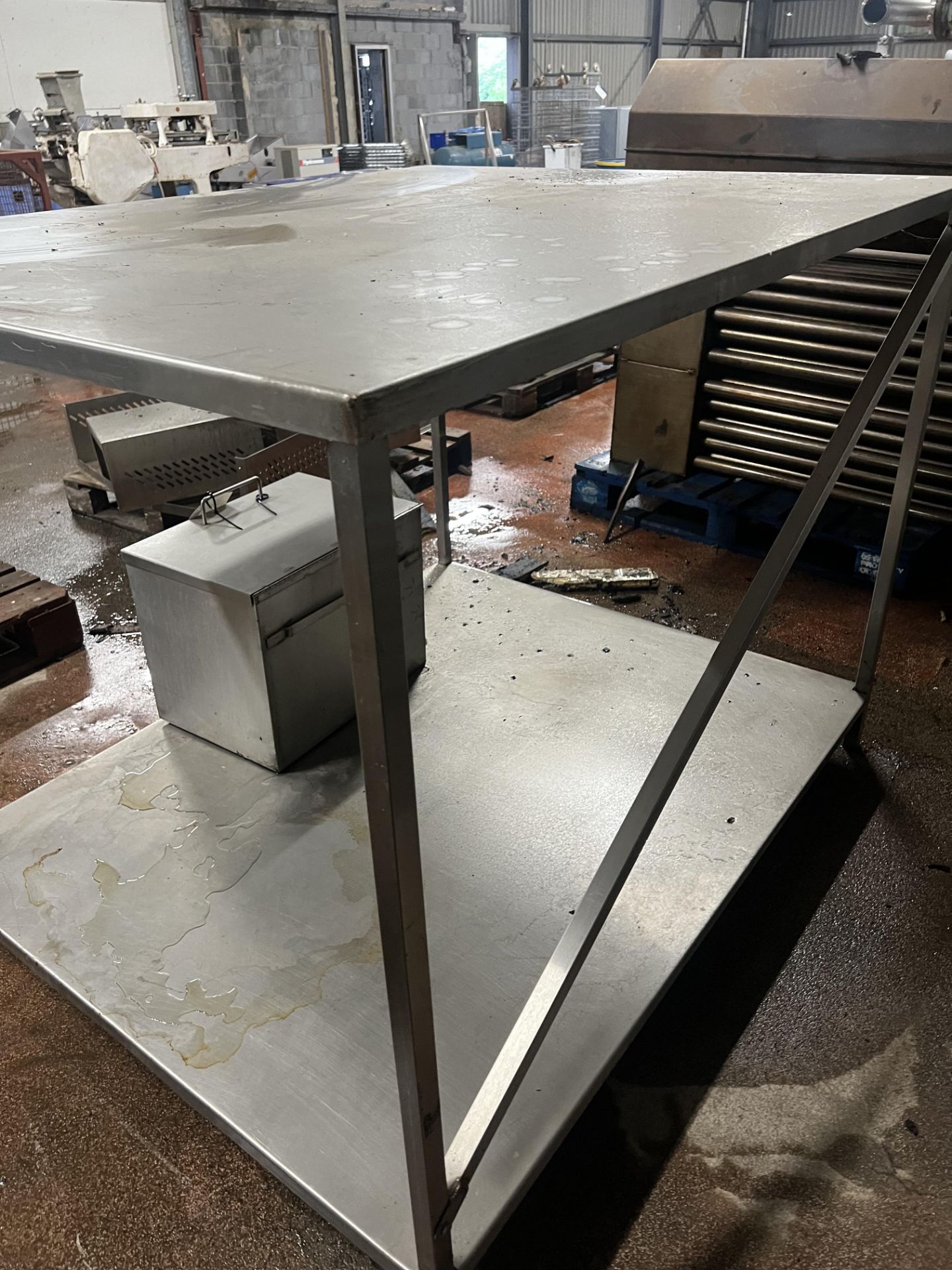 High Table/ Stand, with shelf, approx. 1.53m x 1.23m x 1.17m high, lift out and loading charge + VAT - Image 2 of 2