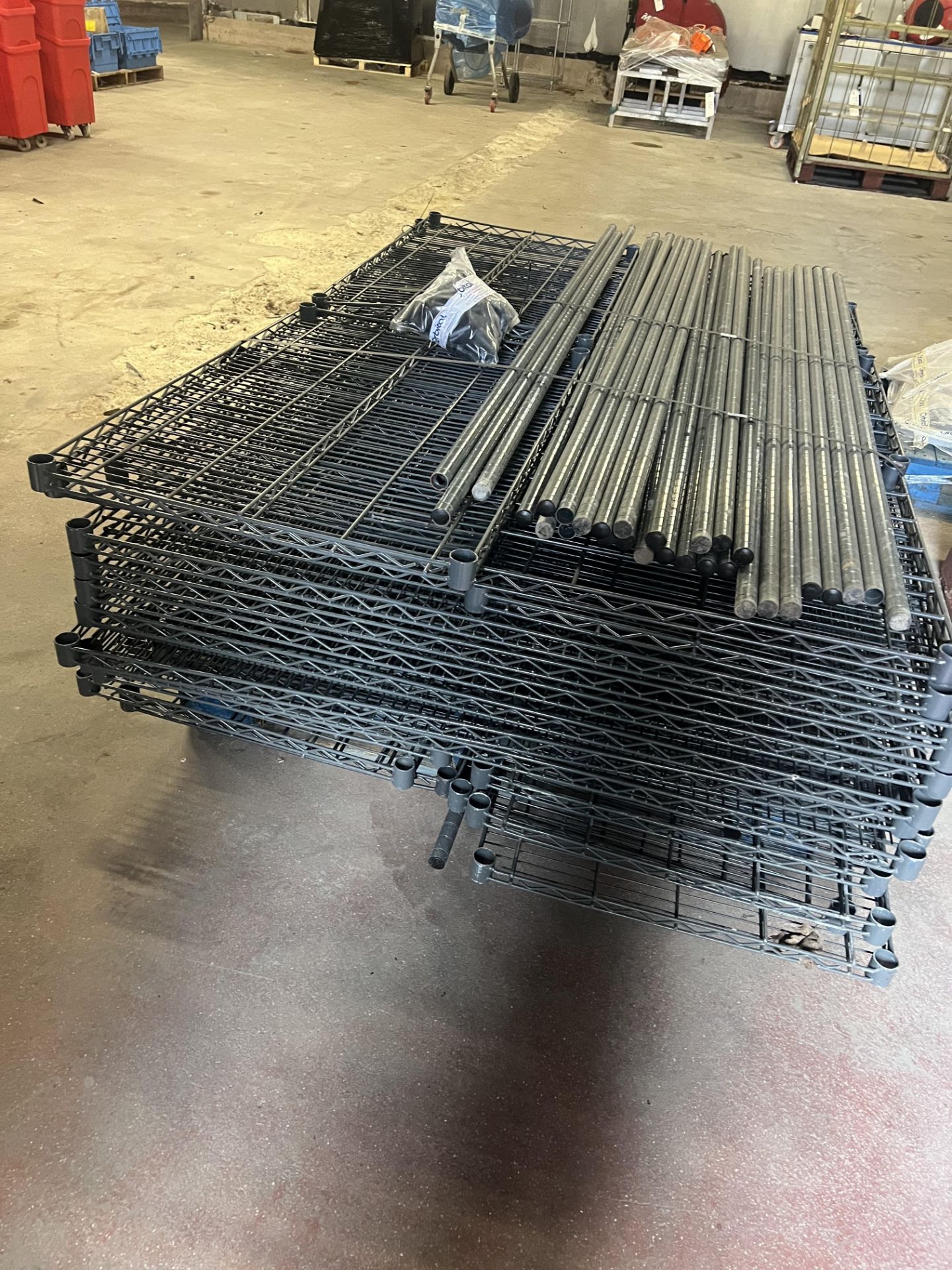 Pallet of Caged Racking, approx. 60 shelves and 30 uprights, each shelf ...
