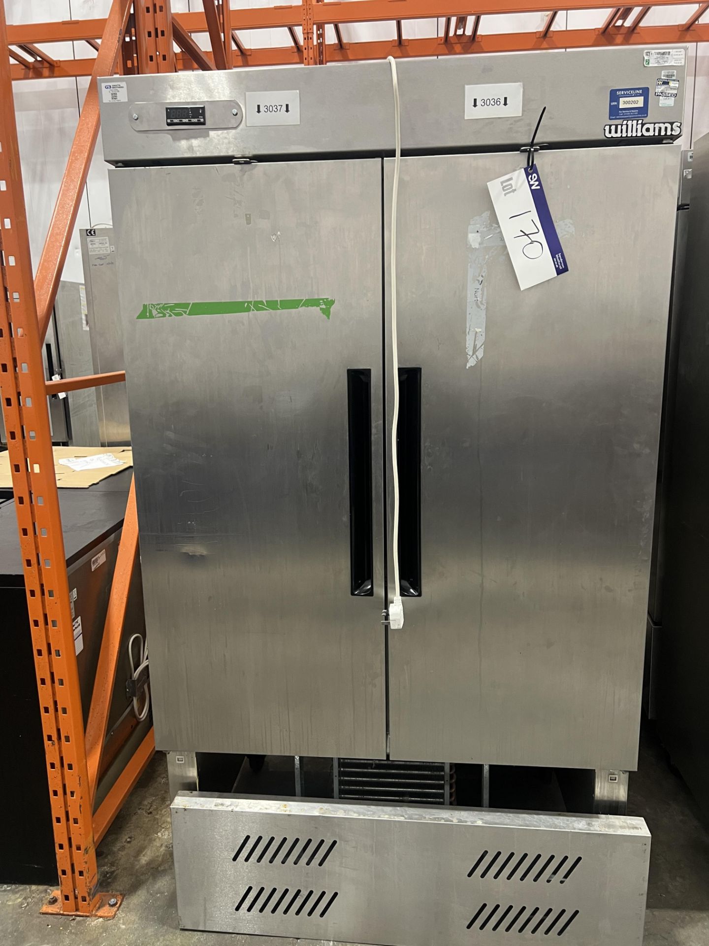 Williams Two Door HZ24 Fridge, approx. 1.1m x 0.7m x 2m high, lift out and loading charge + VAT £