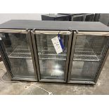 Williams Three Door Glass Fronted BC3CS Under Counter Fridge, approx. 1.35m x 0.5m x 0.89m high,