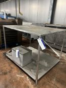 High Table/ Stand, with shelf, approx. 1.53m x 1.23m x 1.17m high, lift out and loading charge + VAT