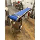 Conveyor, approx. 2m x 0.6m x 0.85m high, belt 30cm wide, lift out and loading charge + VAT £20