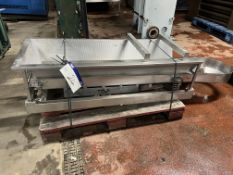 Vibrating Gutter/ Conveyor Infeed, approx. 1.9m x 0.54m x 0.5m high, lift out and loading charge +