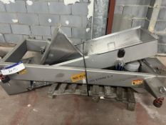 Key Iso/Flo Vibratory Conveyor/ Gutter, Maz stroke 6.6, with fluted infeed hopper (not attached),