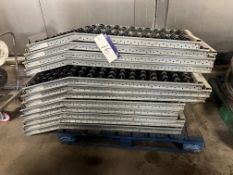 Pallet Roller Conveyors, approx. 17 x 1.25m x 0.45m wide & 6 x 1.125m x 0.29m - Unex Spantrack, lift