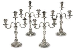 Satz von vier Kerzenleuchtern. Dresden, Eli Meyer | Silber.
