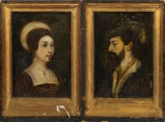 Portraitpendants, Englische Schule, 19. Jh.