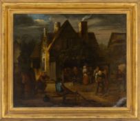 Heemskerk (Heemskerck) II., Egbert van (Attrib.): Marktplatz mit Dorftreiben