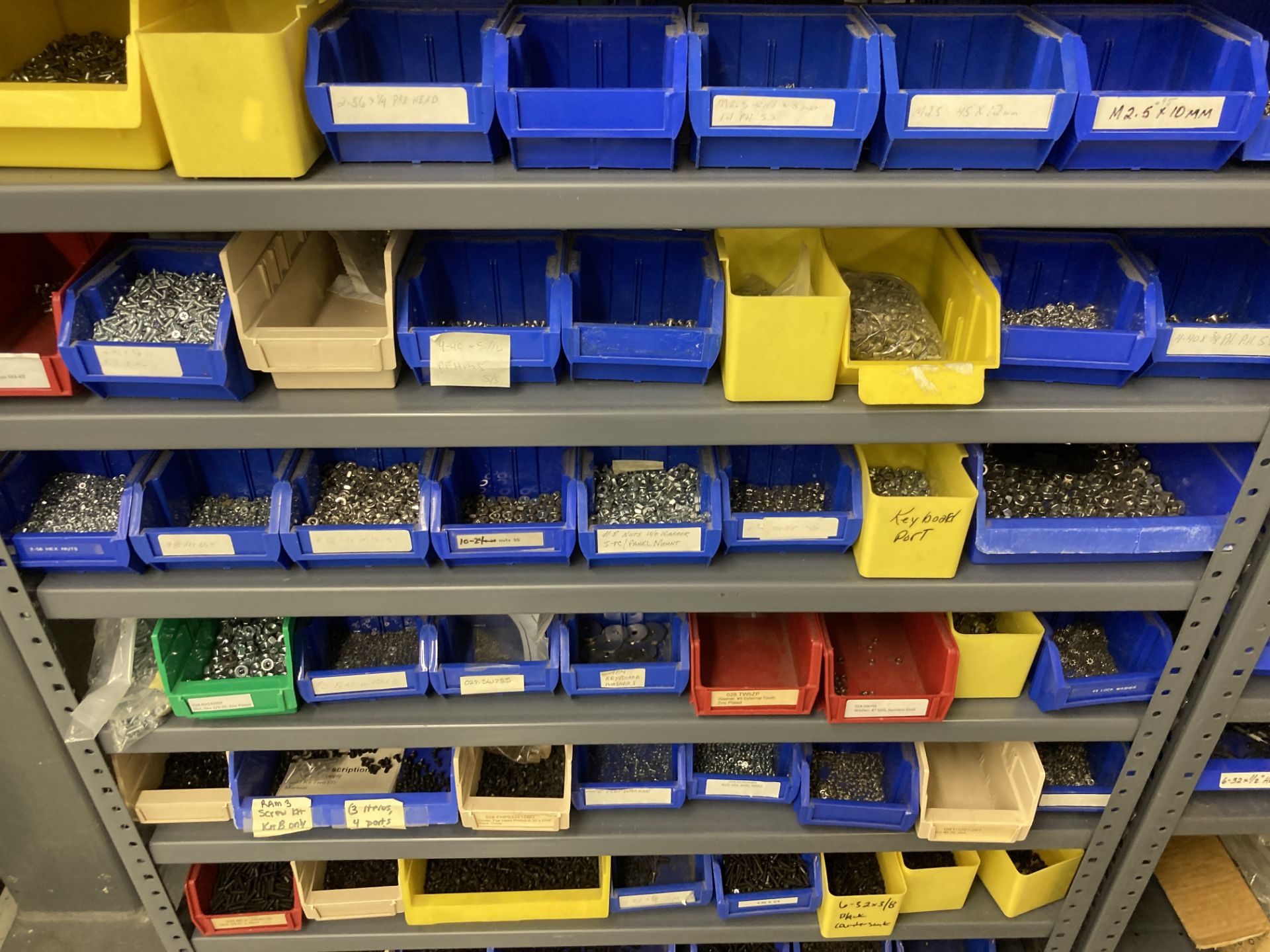 Fastners Storage Racks LOT OF 6 Global Industrial Steel Shelving for Plastic Bins, includes ...