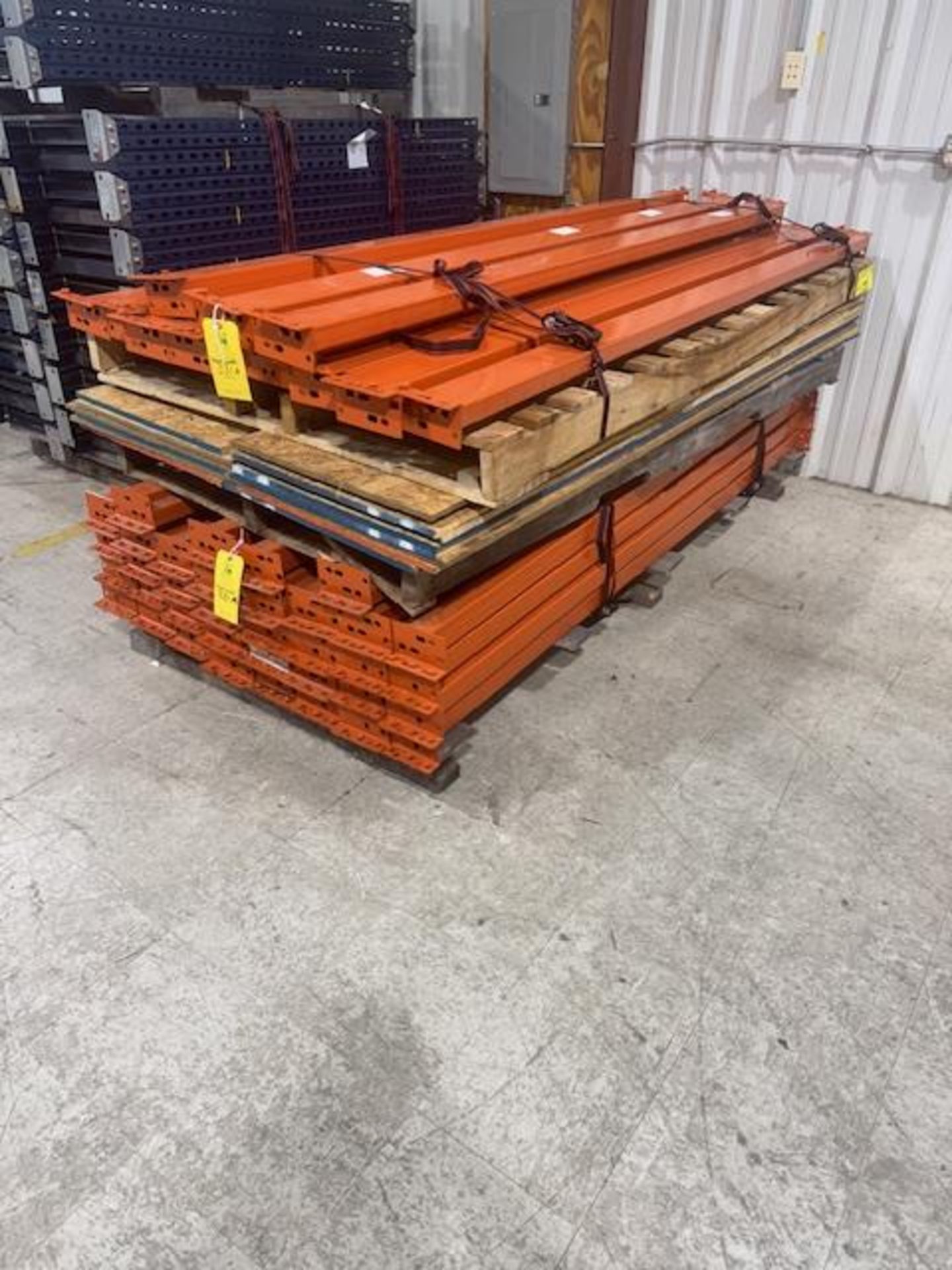 LOT OF pallet racking, 32- uprights 24 in x 72 in hgt , approx 36 ...
