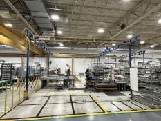 Gorbel 250 lb Overhead Workstation Crane w/ CM Electric Hoists, Approximate Dims: 19'-7" L x 20'-7"