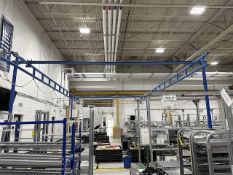 Gorbel 250 lb Workstation Crane w/ CM ShopStar Hoist, Approximate Dims: 27'-6" L x 20'-7" W x 12'-4