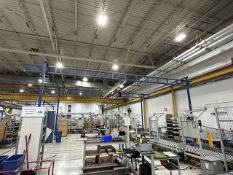 Gorbel Workstation Crane w/ CM Lodestar 1/2 Ton Hoist, Approximate Dims: 28'-0" L x 20'-8" W x 14'-