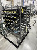 Mobile Bin Rack with Plastic Containers, Removal/ Loading Fee: $25