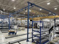 Gorbel 250 lb Workstation Crane with Harrington ED250D Hoist, Approximate Dims: 44'-10" L x 20'-6