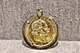 Münzanhänger 14 Karat mit 8 Florin Goldmünze