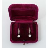 Paar Brillant-Ohrhänger Art Déco, um