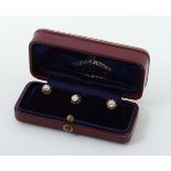 3 Kragenknöpfe um 1900, Rotgold 585,