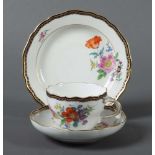 Meissen-Gedeck mit kobaltblauem Rand