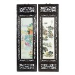2 Porzellantafeln China, Mitte 20.