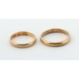 Paar Eheringe 20. Jh., Gelbgold 585,