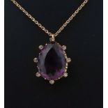 Kette mit Amethyst-Anhänger um 1920,