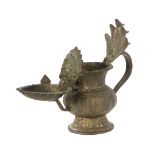 Öllampe Nepal, 19. Jh., Bronze, mit