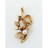 Anhänger mit Perle/Stein 20. Jhr.,