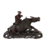 Flötenspieler auf Wasserbüffel China,