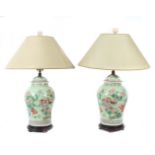 Paar Deckelvasen als Lampen China,