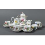 Mokkaservice mit Floraldekor für 6