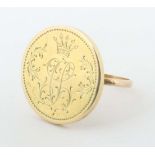 Ring mit Knopfdekor 20. Jh., Knopf mit