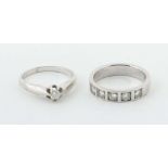 2 Ringe mit Brillanten modern,