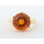 Ring mit Stein modern, Gelbgold 750,