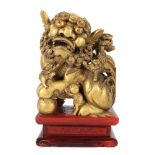 Fo Hund China, Mitte 20. Jh., Holz,