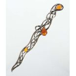 Brieföffner mit Bernsteincabochons