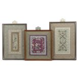 Drei Seidenstickereien China, 19./20.