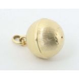 Kugelanhänger 20. Jh., Gelbgold 585,