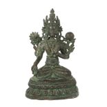 Weiße Tara Tibet, 19. Jh., Bronze,