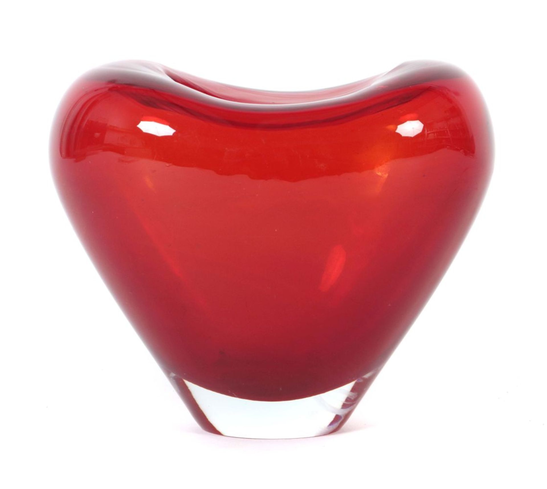 Massive kleine herzförmige Vase 2. H.