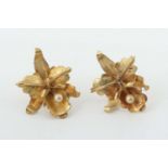 Ohrschmuck um 1900, in Blütenform,