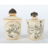 2 Snuff Bottles China, 1. Hälfte 20.