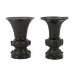 2 leicht variirende Gu Vasen China,