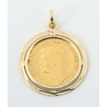 Münzanhänger 20. Jh., Fassung Gelbgold